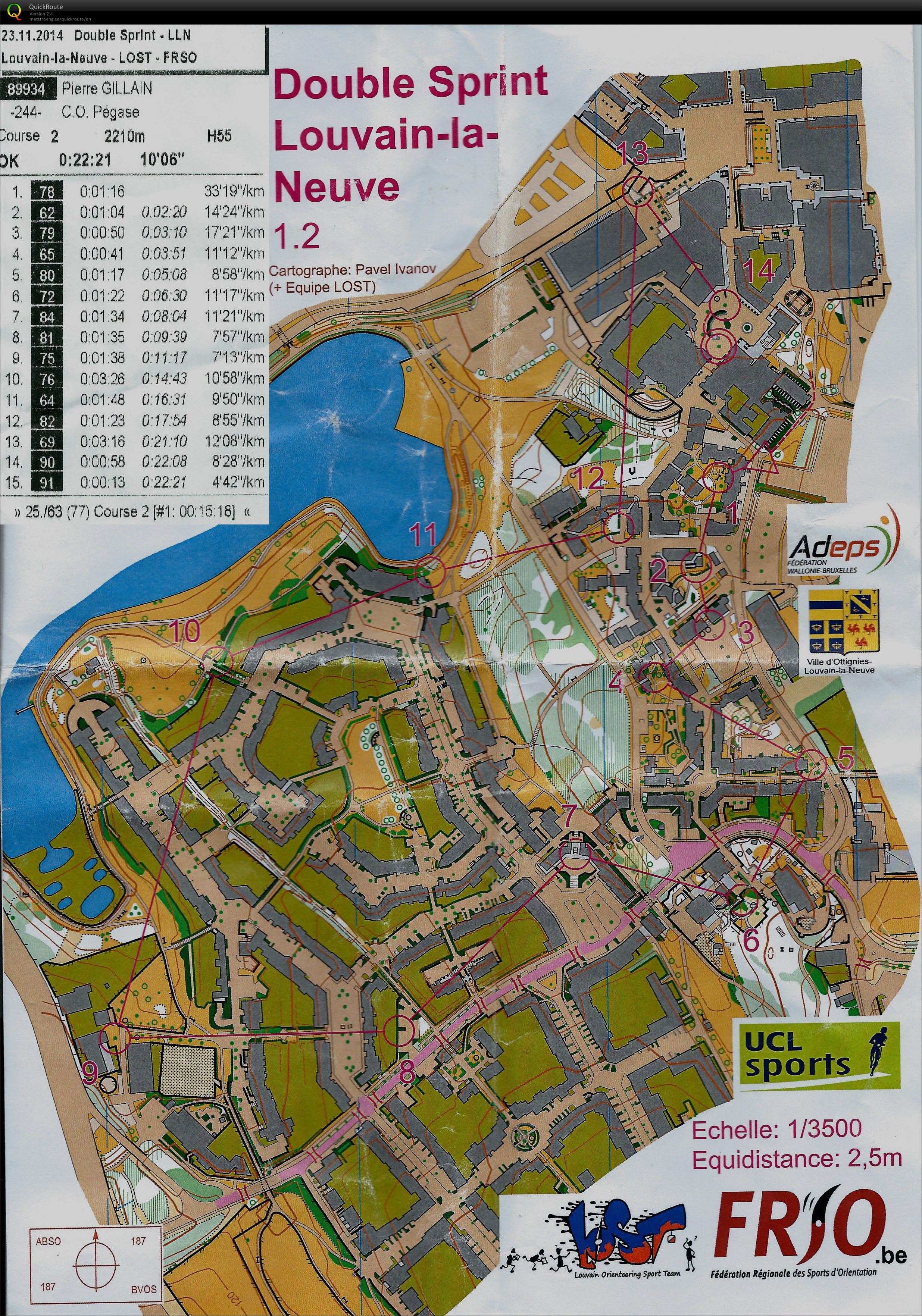 Double sprint Louvain-la-Neuve 1 (23-11-2014)